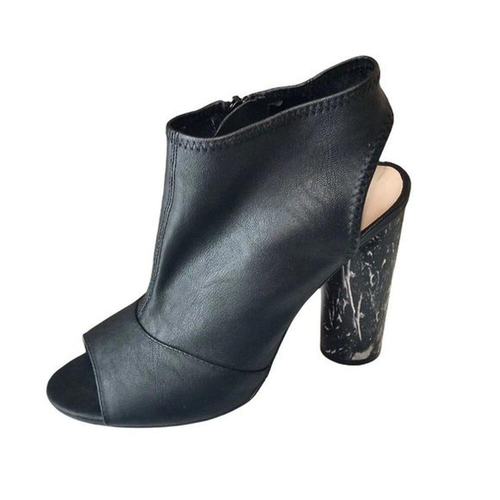 NEW Mix No 6 Black Ankle Boots sz 8 Peep Toe heels sandals (Bin 5)